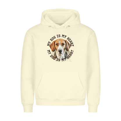 Premium Hoodie "American Foxhound HEART" Beige – hunde-shirt.de