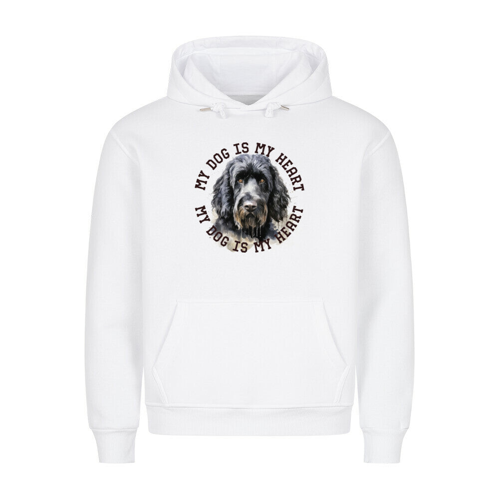 Premium Hoodie "Black Russian Terrier HEART" Weiß – hunde-shirt.de