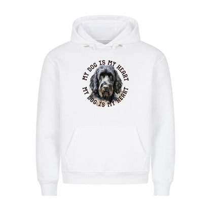 Premium Hoodie "Black Russian Terrier HEART" Weiß – hunde-shirt.de