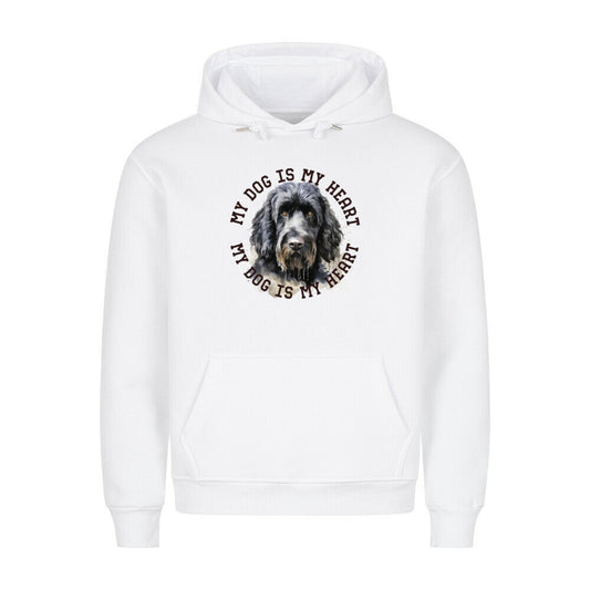 Premium Hoodie "Black Russian Terrier HEART" Weiß – hunde-shirt.de