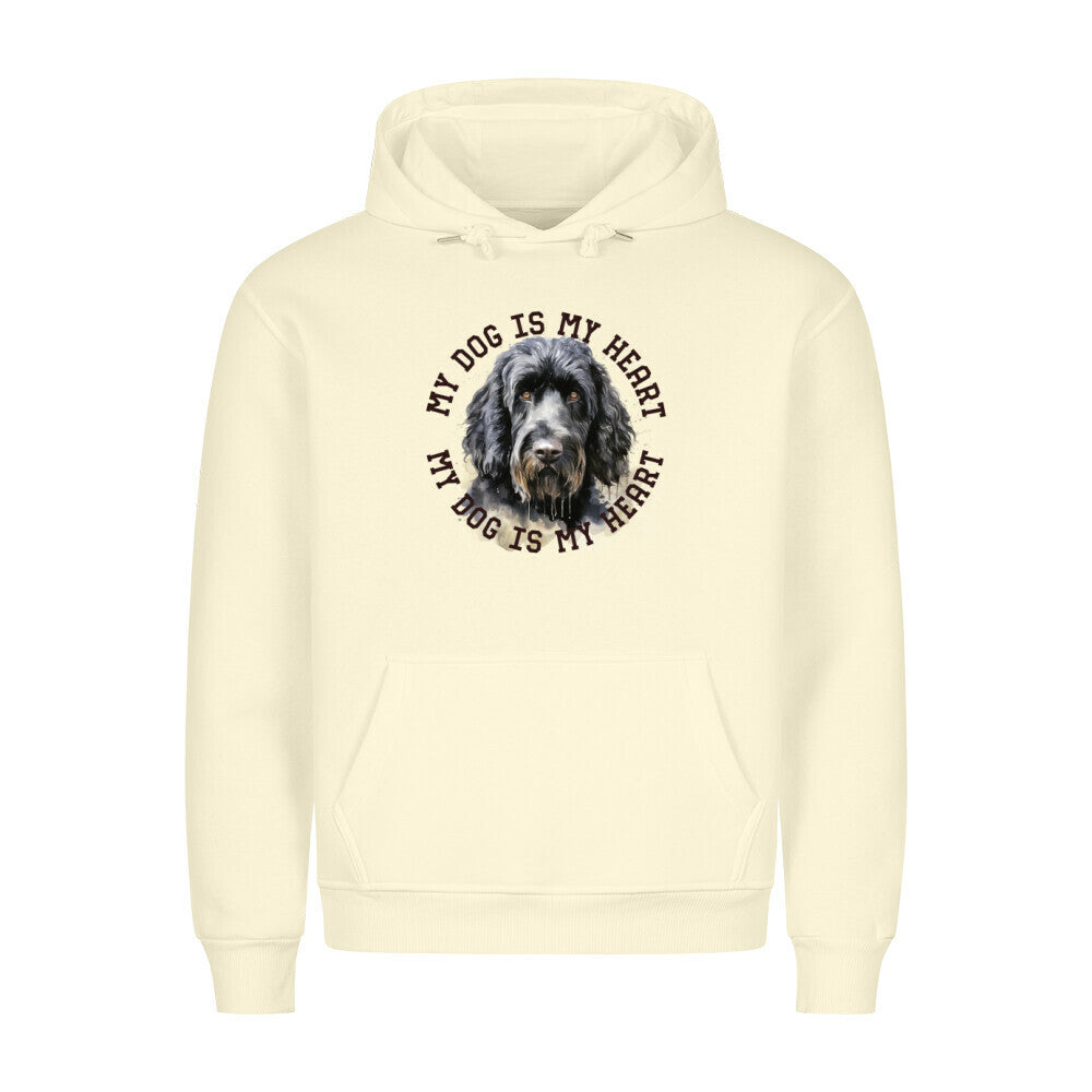 Premium Hoodie "Black Russian Terrier HEART" Beige – hunde-shirt.de