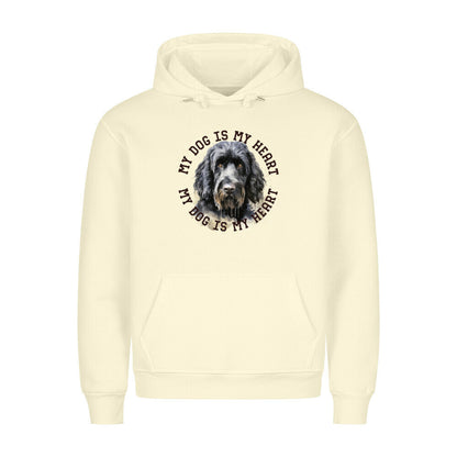 Premium Hoodie "Black Russian Terrier HEART" Beige – hunde-shirt.de