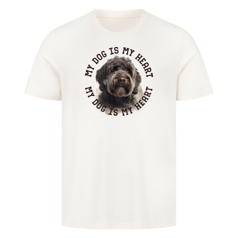 Premium T-Shirt "Barbet HEART" Natural Raw – hunde-shirt.de
