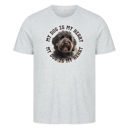 Premium T-Shirt "Barbet HEART" Heather Grey – hunde-shirt.de