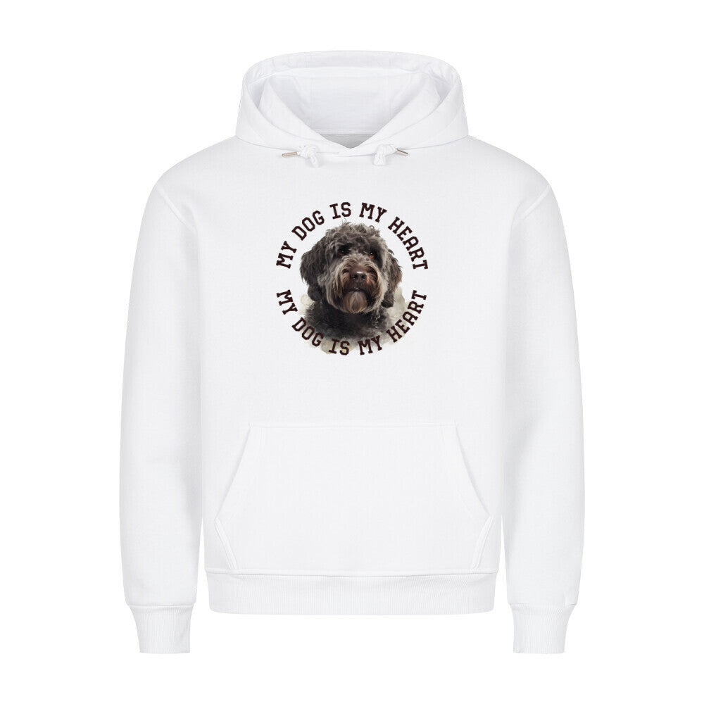 Premium Hoodie "Barbet HEART" Weiß – hunde-shirt.de
