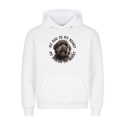 Premium Hoodie "Barbet HEART" Weiß – hunde-shirt.de