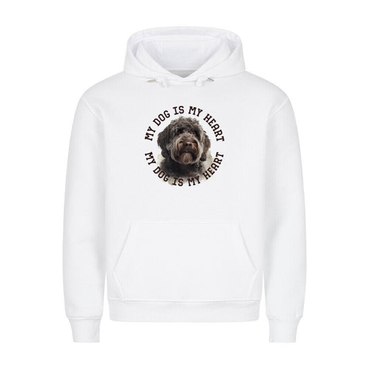 Premium Hoodie "Barbet HEART" Weiß – hunde-shirt.de