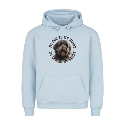 Premium Hoodie "Barbet HEART" Babyblau – hunde-shirt.de