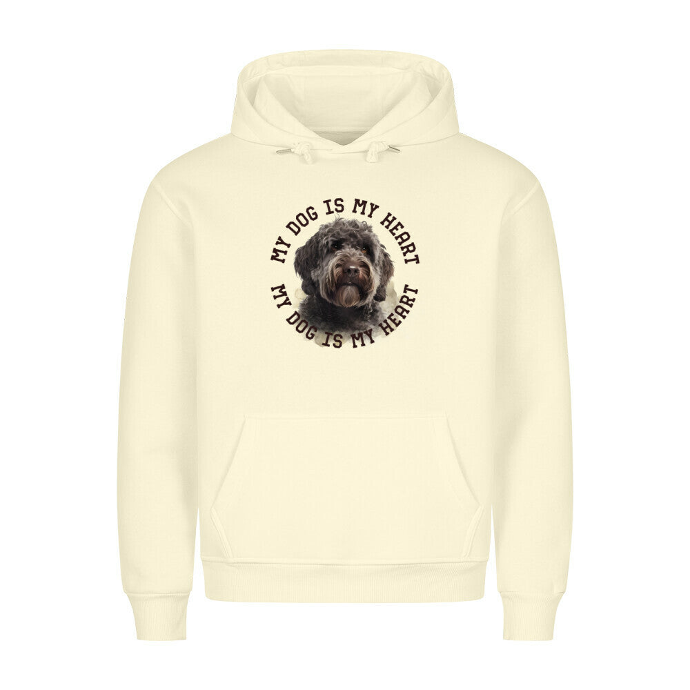 Premium Hoodie "Barbet HEART" Beige – hunde-shirt.de
