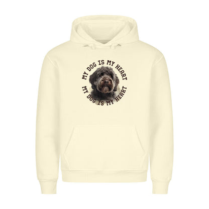 Premium Hoodie "Barbet HEART" Beige – hunde-shirt.de