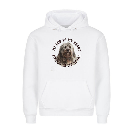 Premium Hoodie "Bergamasker Hirtenhund H" Weiß – hunde-shirt.de
