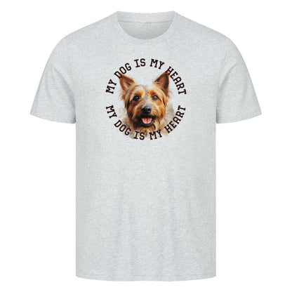Premium T-Shirt "Australian Terrier HEART" Heather Grey – hunde-shirt.de
