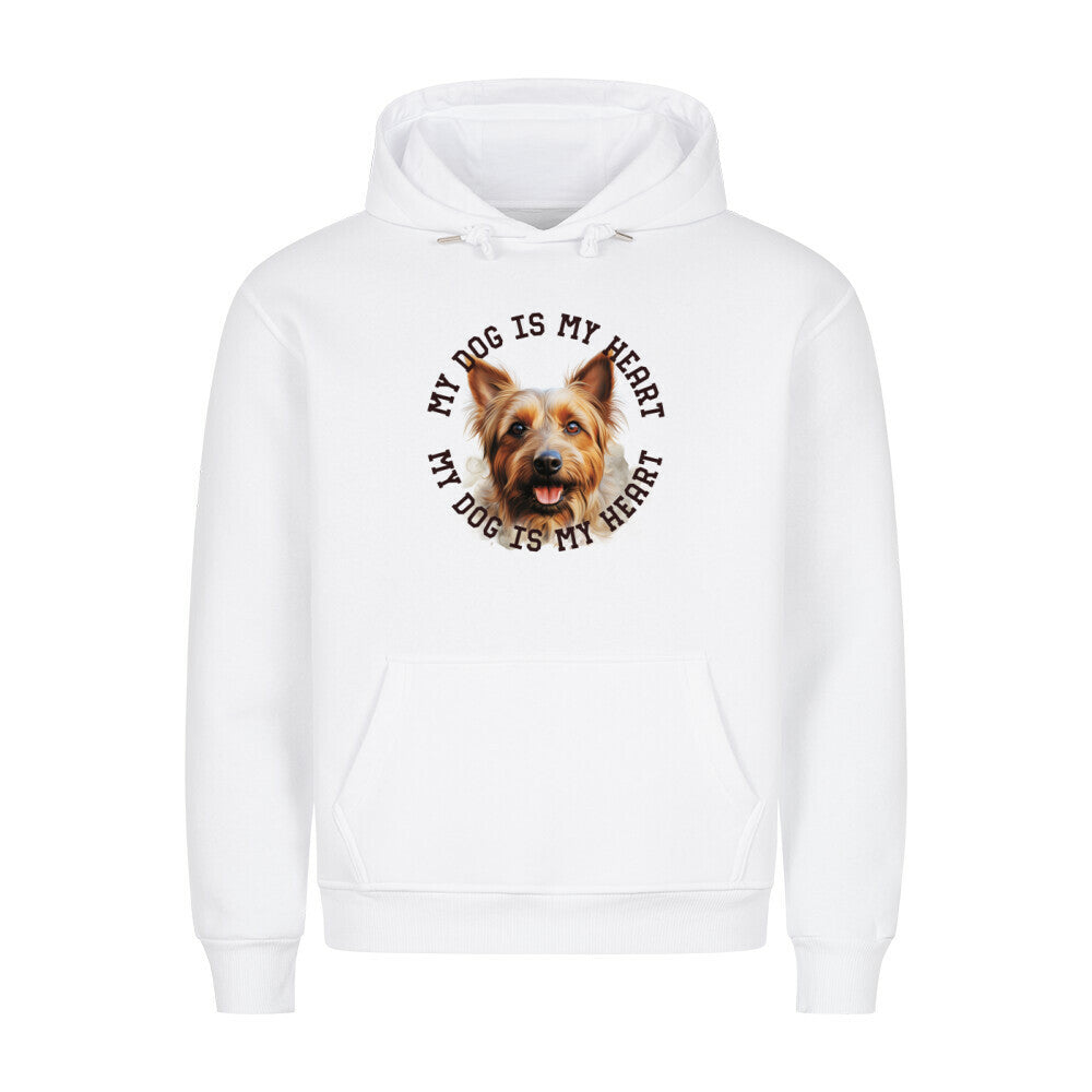 Premium Hoodie "Australian Terrier HEART" Weiß – hunde-shirt.de