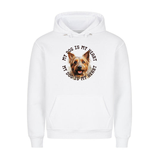 Premium Hoodie "Australian Terrier HEART" Weiß – hunde-shirt.de