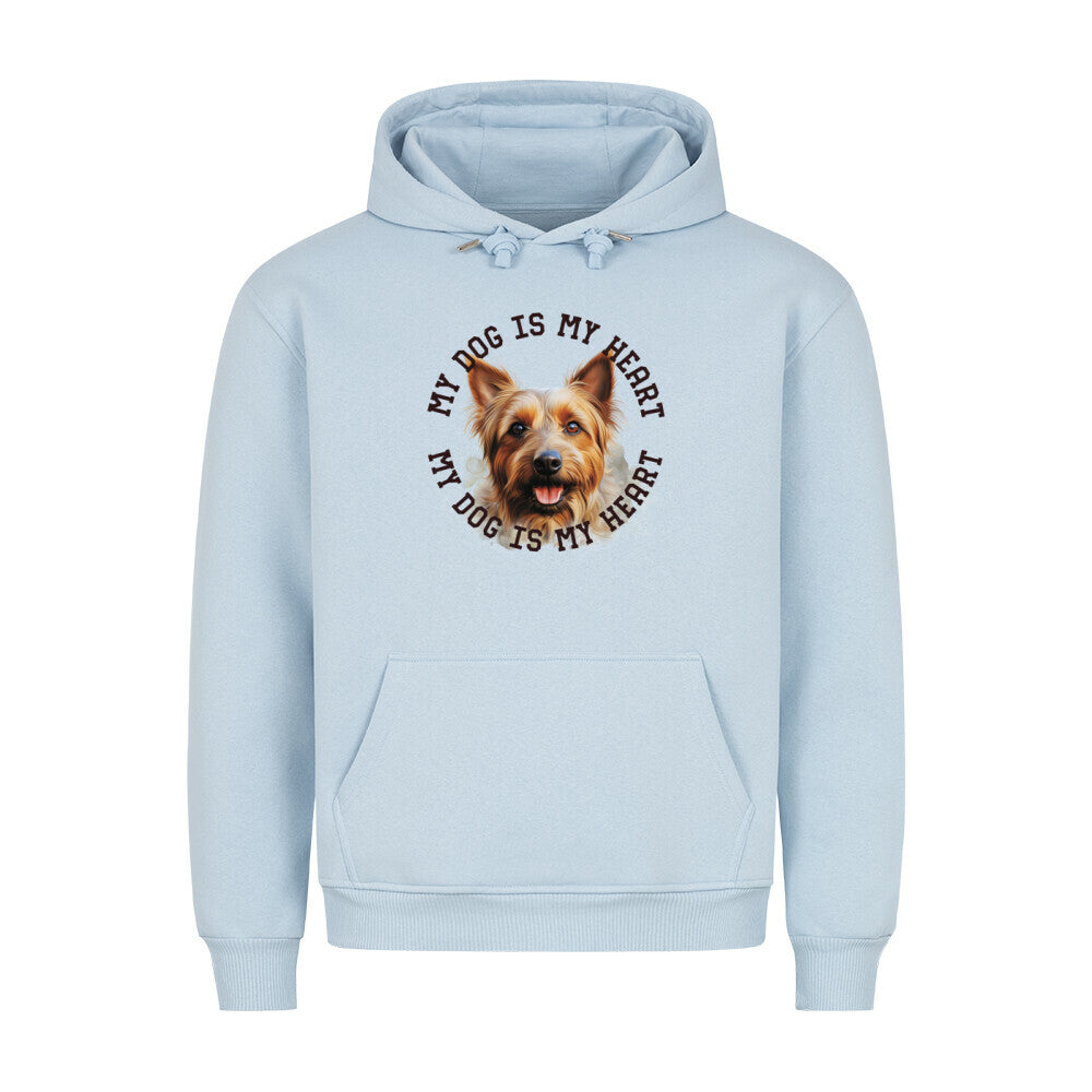 Premium Hoodie "Australian Terrier HEART" Babyblau – hunde-shirt.de