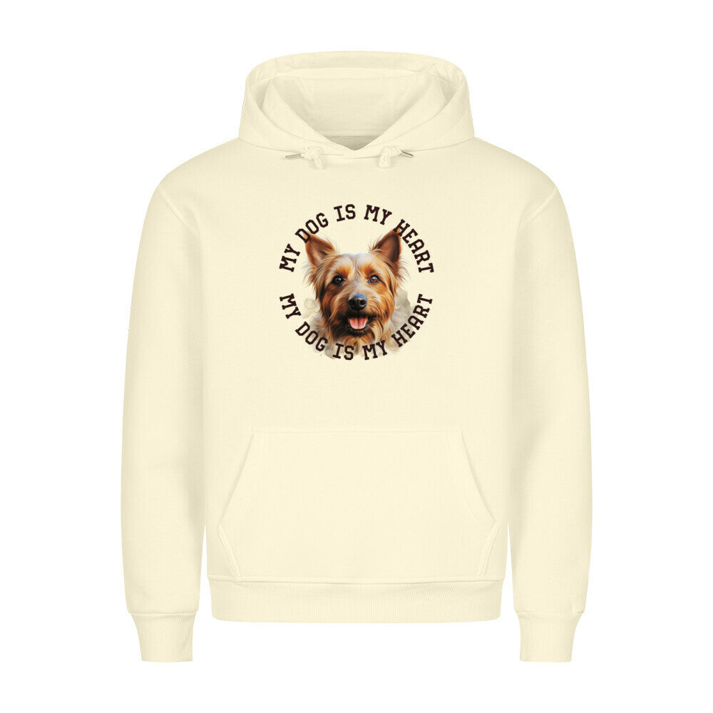 Premium Hoodie "Australian Terrier HEART" Beige – hunde-shirt.de