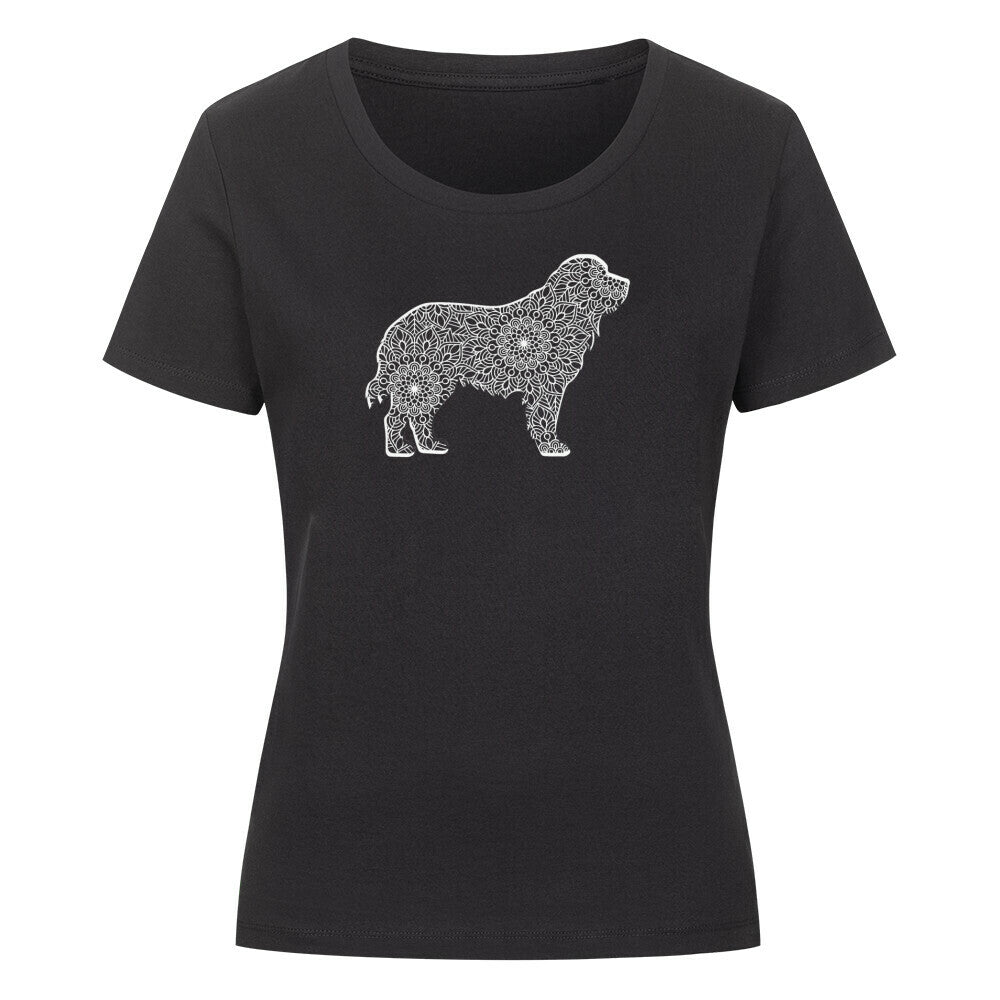 Premium Organic Damen-Shirt "Bernhardiner pur" Schwarz – hunde-shirt.de