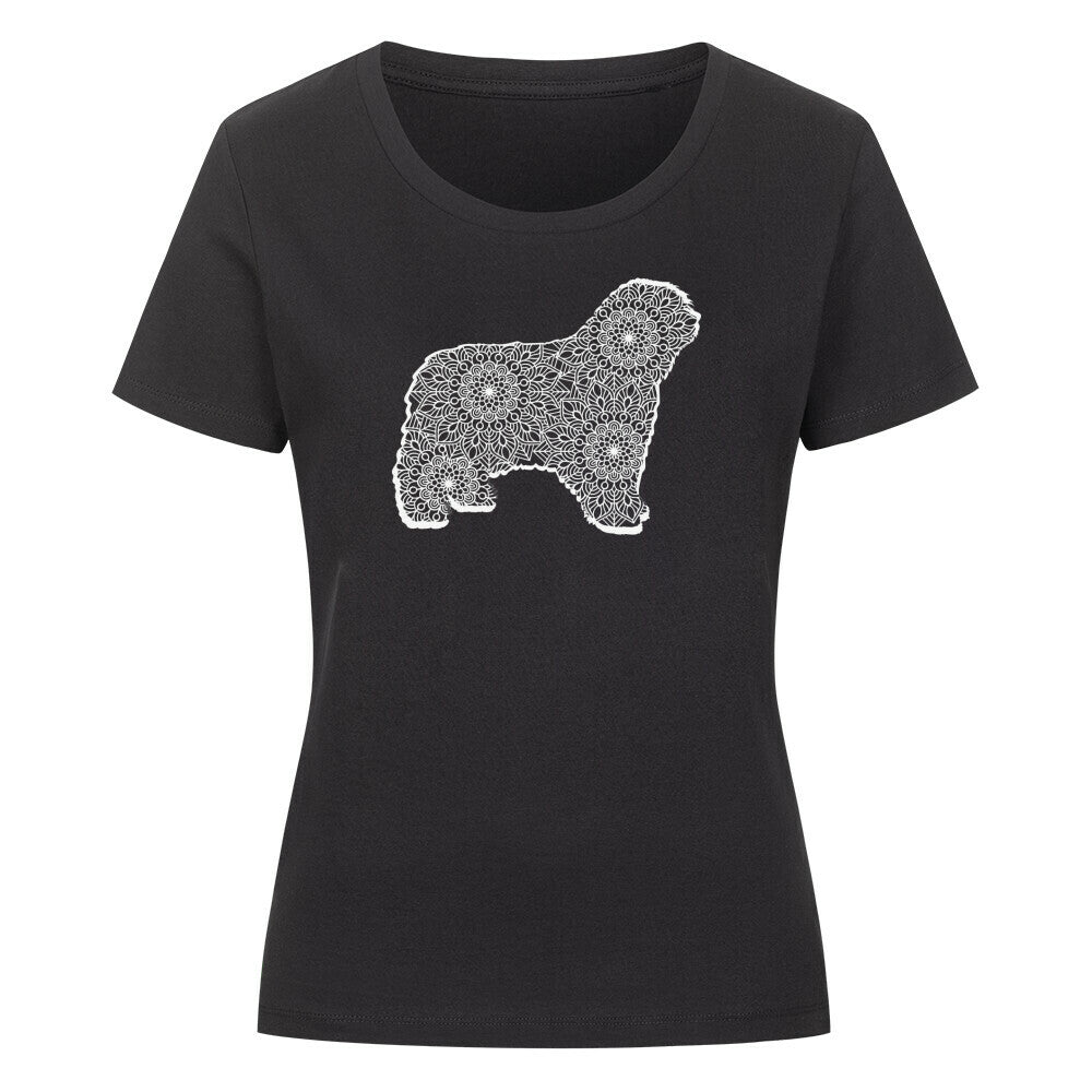 Premium Organic Damen-Shirt "Bergamasco pur" Schwarz – hunde-shirt.de