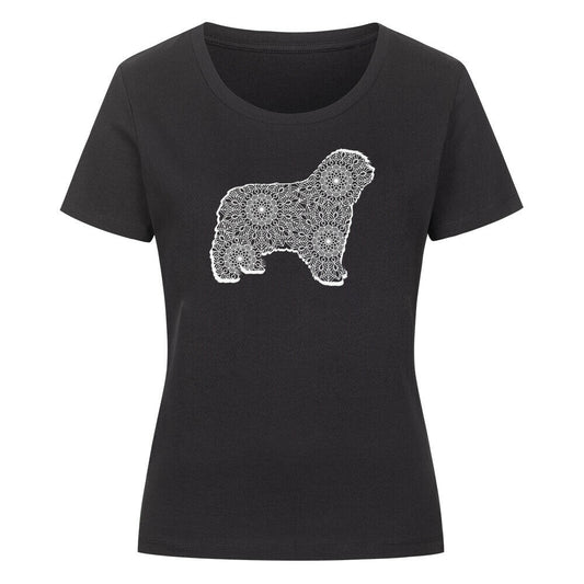 Premium Organic Damen-Shirt "Bergamasco pur" Schwarz – hunde-shirt.de