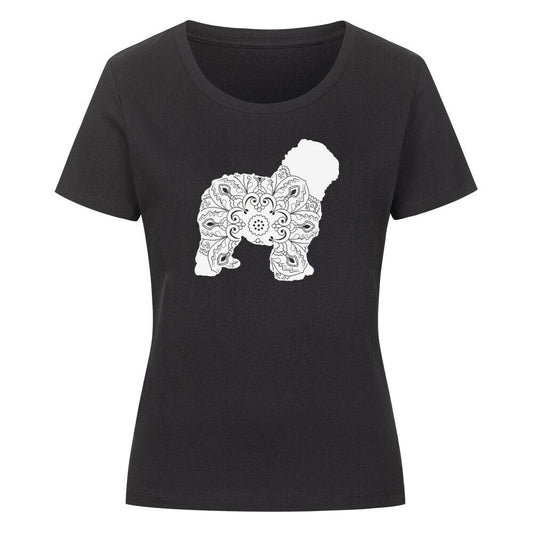 Premium Organic Damen-Shirt "Beardet Collie pur" Schwarz – hunde-shirt.de