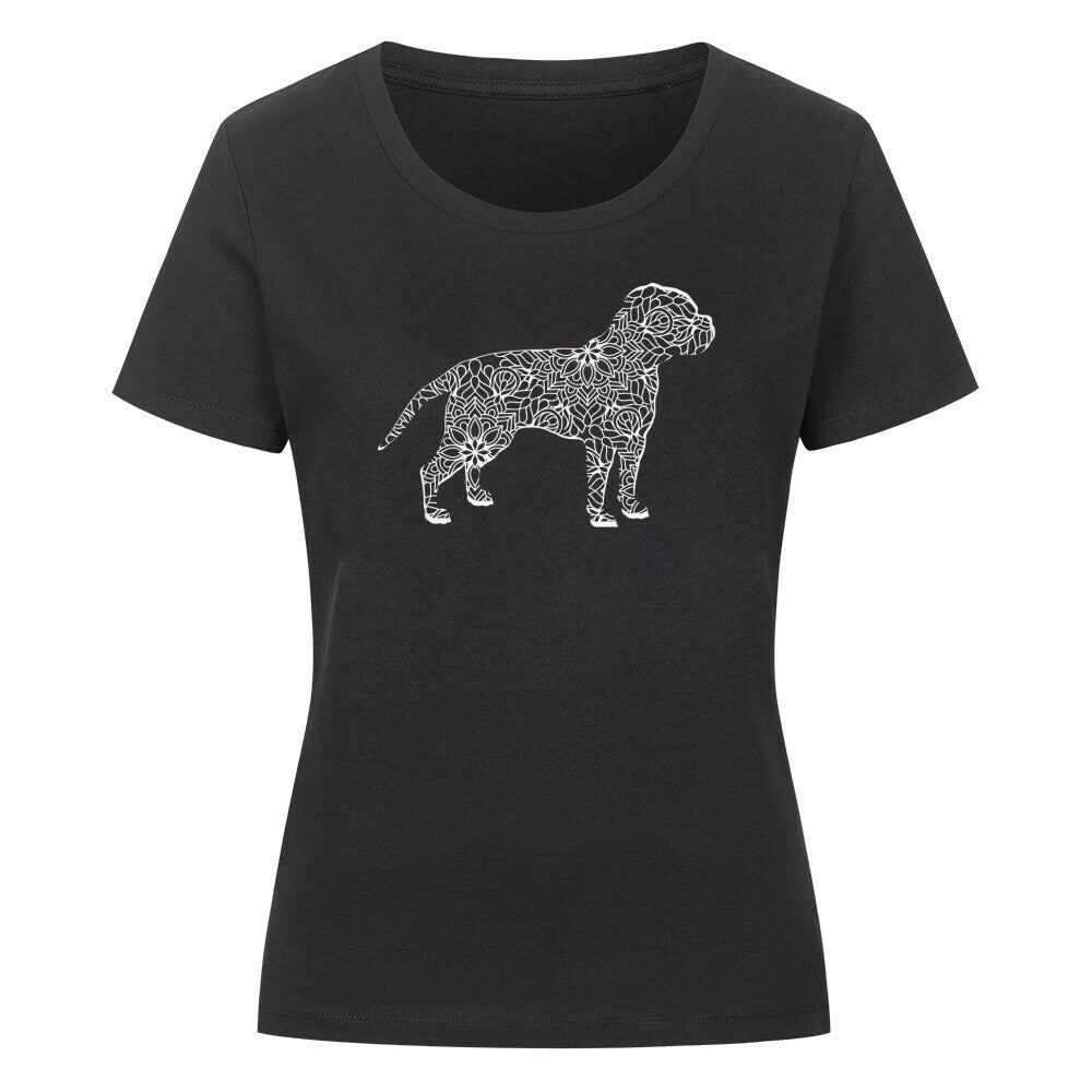 Premium Organic Damen-Shirt "American Bulldog pur" Schwarz – hunde-shirt.de