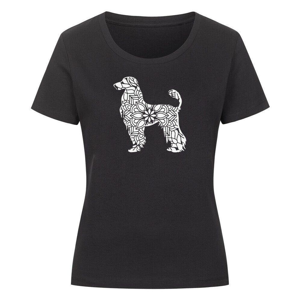 Premium Organic Damen-Shirt "Afghanischer Windhund pur" Schwarz – hunde-shirt.de