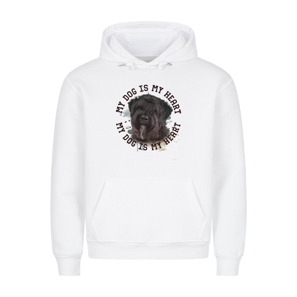 Premium Hoodie "Bouvier HEART" Weiß – hunde-shirt.de