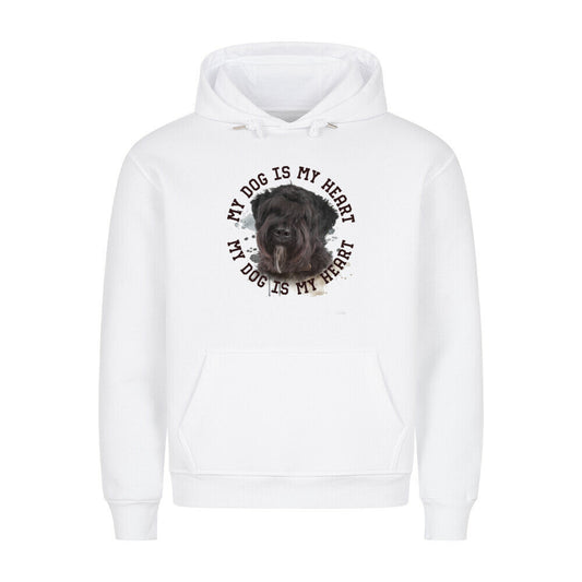 Premium Hoodie "Bouvier HEART" Weiß – hunde-shirt.de