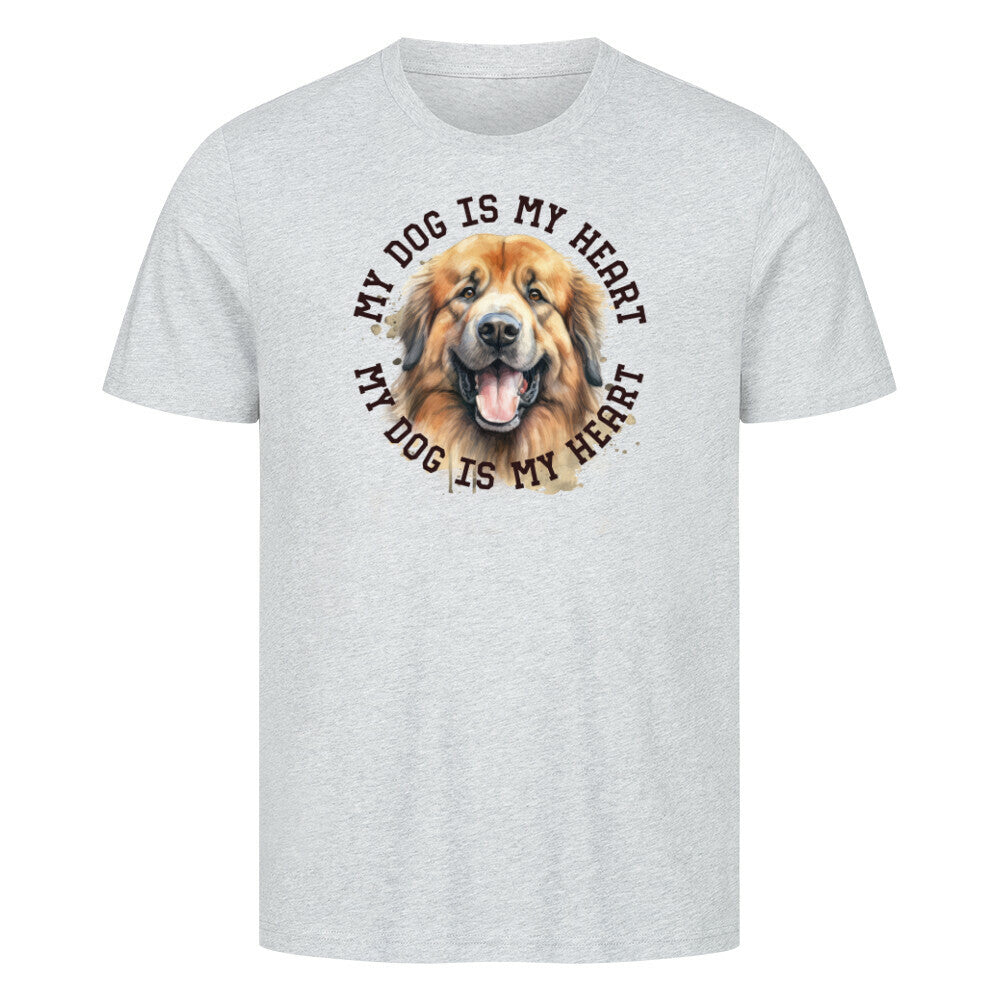 Premium T-Shirt "Owtscharka HEART" Heather Grey – hunde-shirt.de