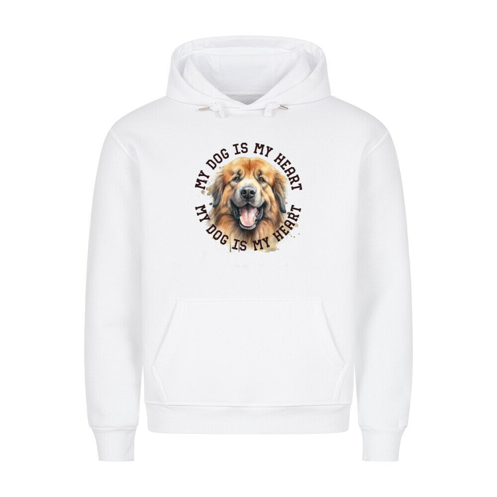 Premium Hoodie "Owtscharka HEART" Weiß – hunde-shirt.de