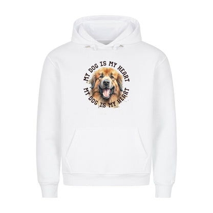 Premium Hoodie "Owtscharka HEART" Weiß – hunde-shirt.de
