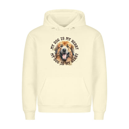 Premium Hoodie "Owtscharka HEART" Beige – hunde-shirt.de