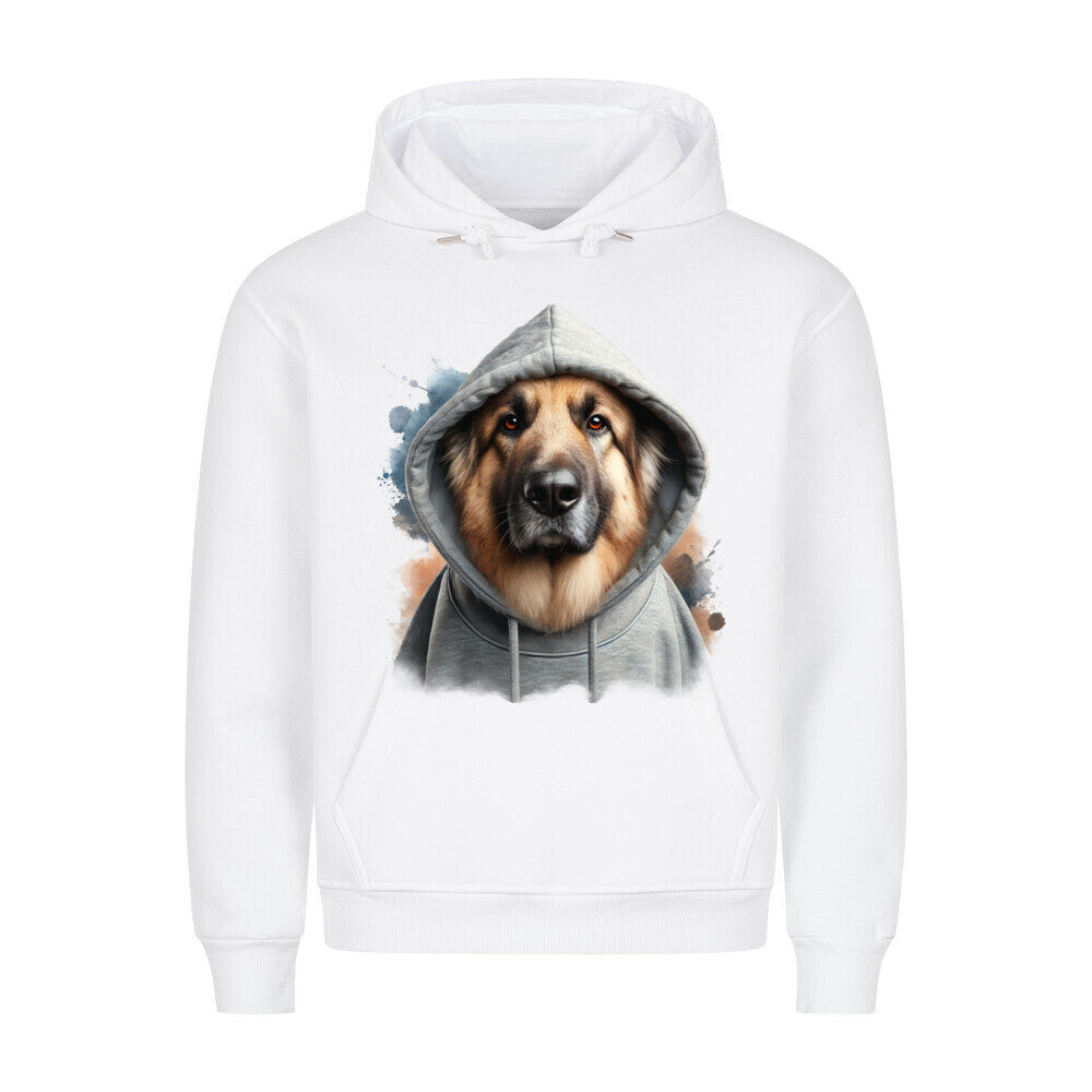 Premium Hoodie "Owtscharka Hooded" Weiß – hunde-shirt.de