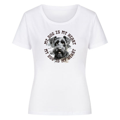 Premium Organic Damen-Shirt "Kerry Blue Terrier HEART" Weiß – hunde-shirt.de