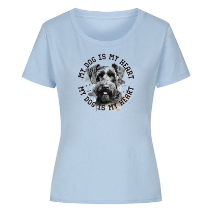 Premium Organic Damen-Shirt "Kerry Blue Terrier HEART" Sky Blue – hunde-shirt.de