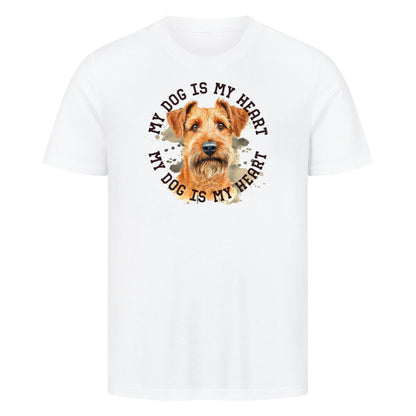 Premium T-Shirt "Irish Terrier HEART" Weiß – hunde-shirt.de