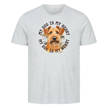 Premium T-Shirt "Irish Terrier HEART" Heather Grey – hunde-shirt.de