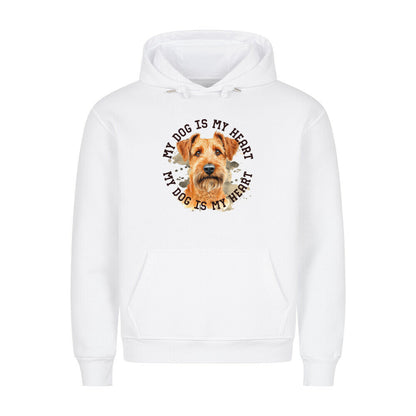 Premium Hoodie "Irish Terrier HEART" Weiß – hunde-shirt.de