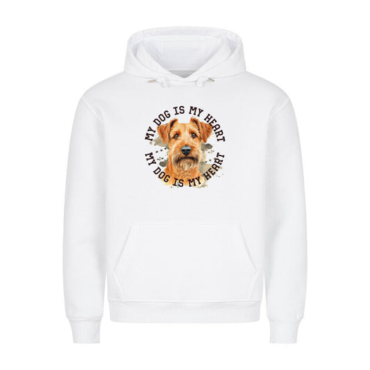 Premium Hoodie "Irish Terrier HEART" Weiß – hunde-shirt.de