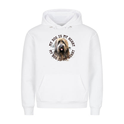 Premium Hoodie "Briard HEART" Weiß – hunde-shirt.de