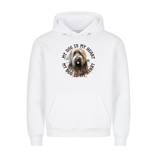 Premium Hoodie "Briard HEART" Weiß – hunde-shirt.de