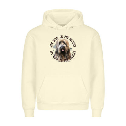 Premium Hoodie "Briard HEART" Beige – hunde-shirt.de