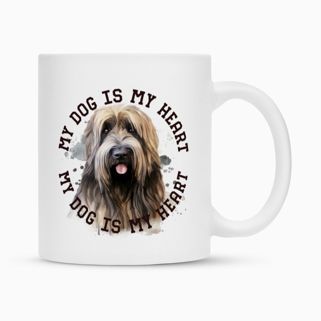 Tasse "Briard HEART" Weiß – hunde-shirt.de