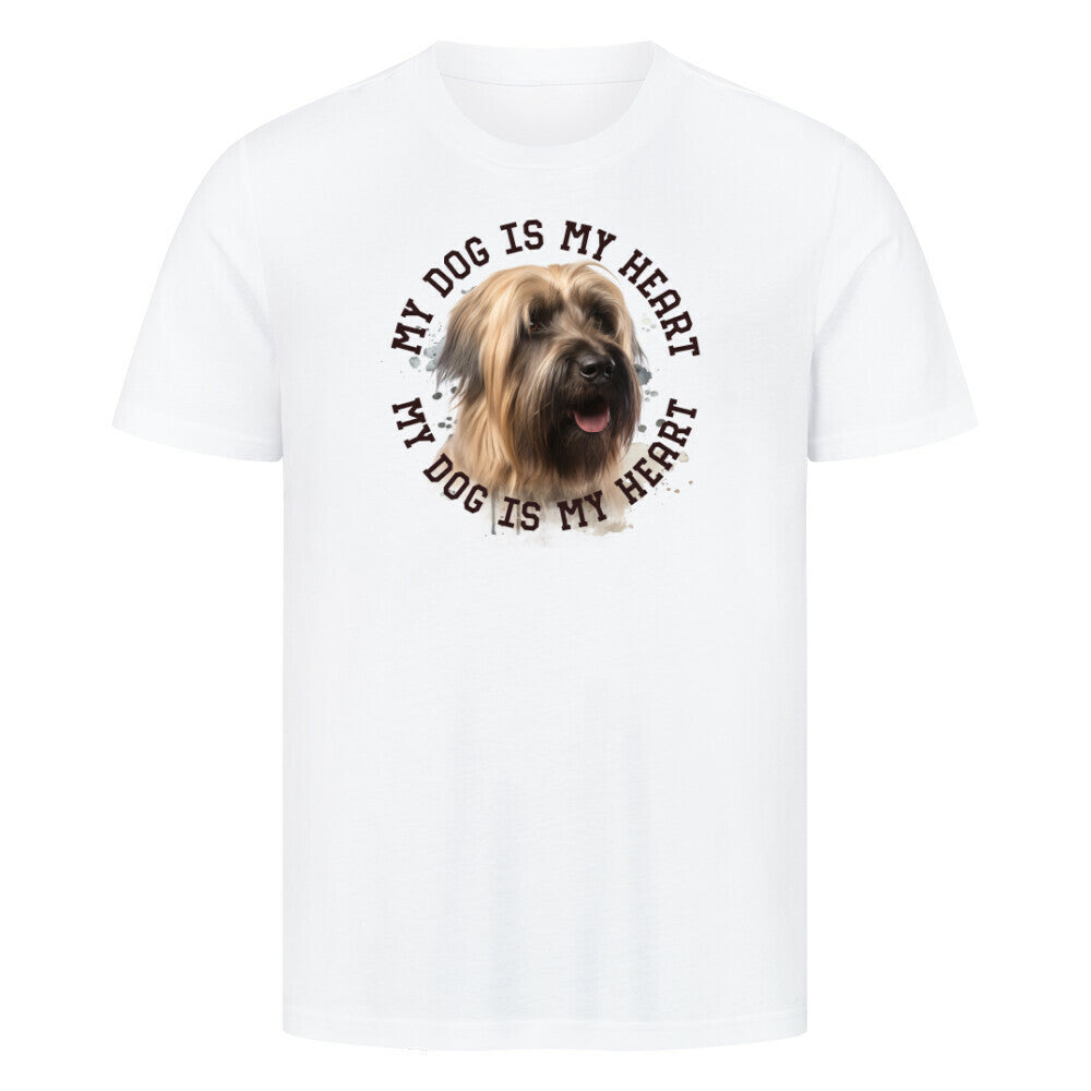 Premium T-Shirt "Briard HEART 2" Weiß – hunde-shirt.de