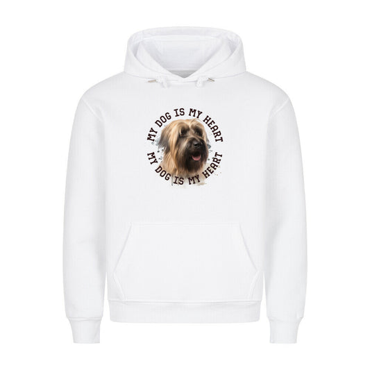 Premium Hoodie "Briard HEART 2" Weiß – hunde-shirt.de