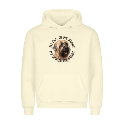Premium Hoodie "Briard HEART 2" Beige – hunde-shirt.de