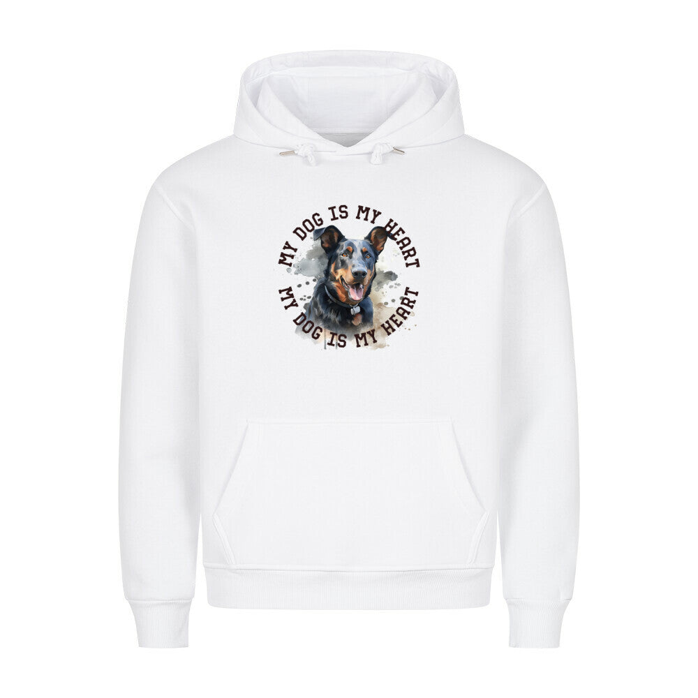 Premium Hoodie "Beauceron HEART" Weiß – hunde-shirt.de
