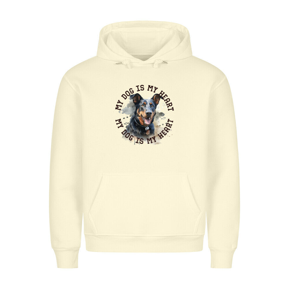 Premium Hoodie "Beauceron HEART" Beige – hunde-shirt.de