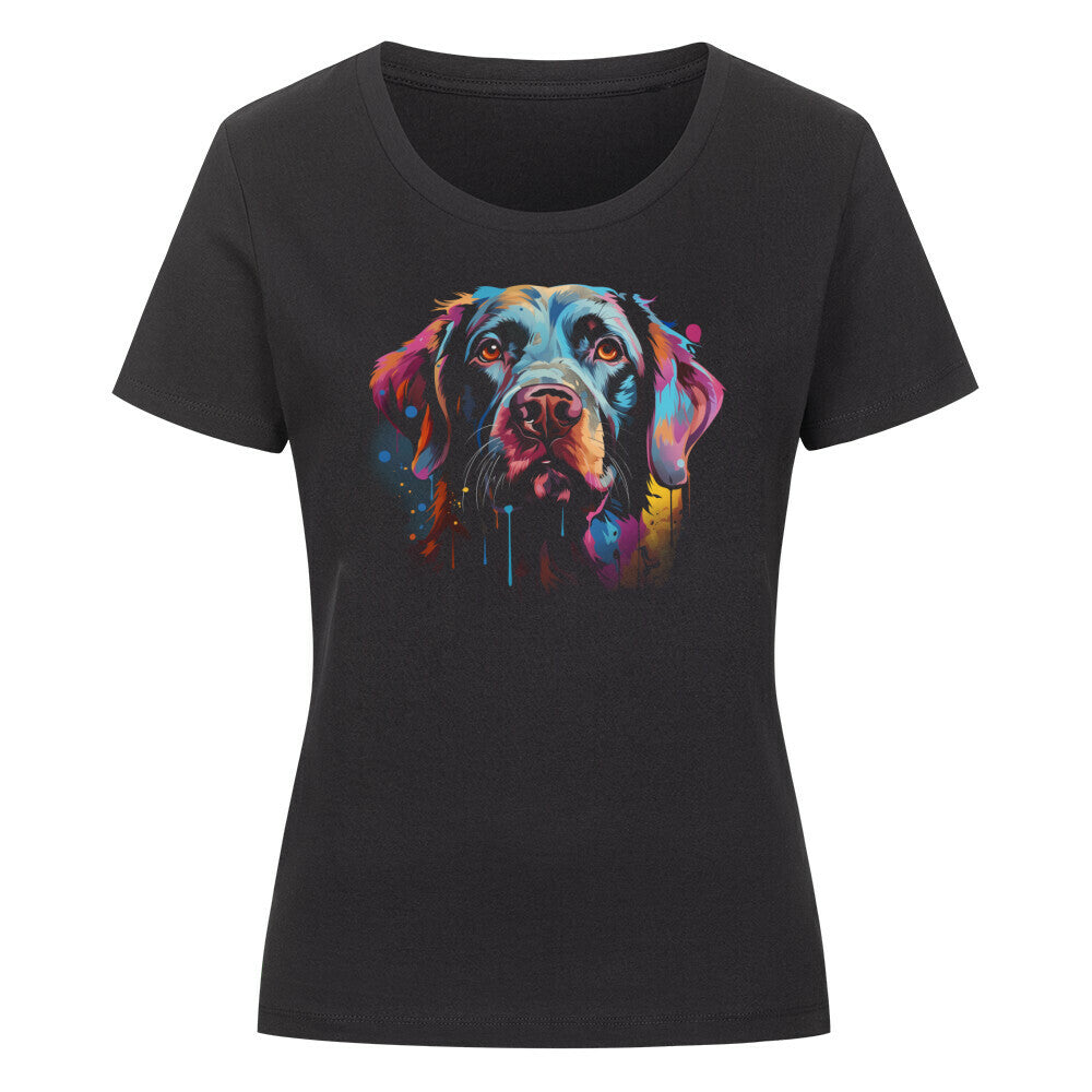 Premium Organic Damen-Shirt "Labrador ART" Schwarz – hunde-shirt.de