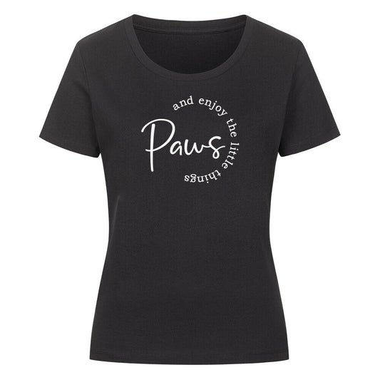 Premium Organic Damen-Shirt "Paws" Schwarz – hunde-shirt.de
